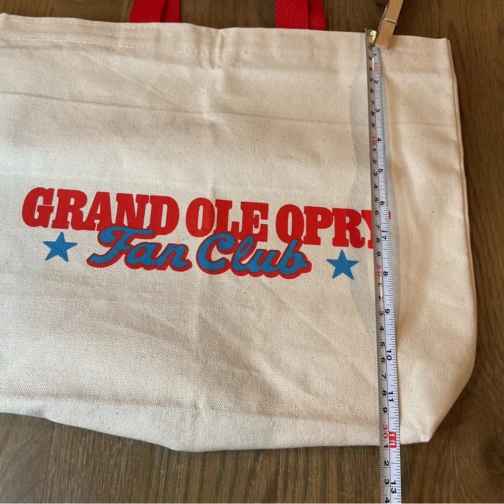 Grand Ole Opry Fan Club Cream Tote with Red Handles
